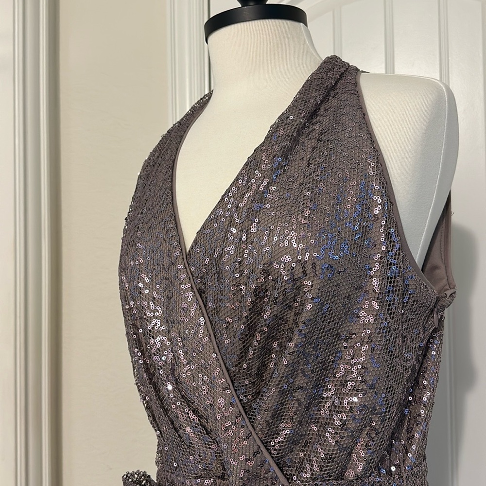 Lilac Metallic Halter Style Formal